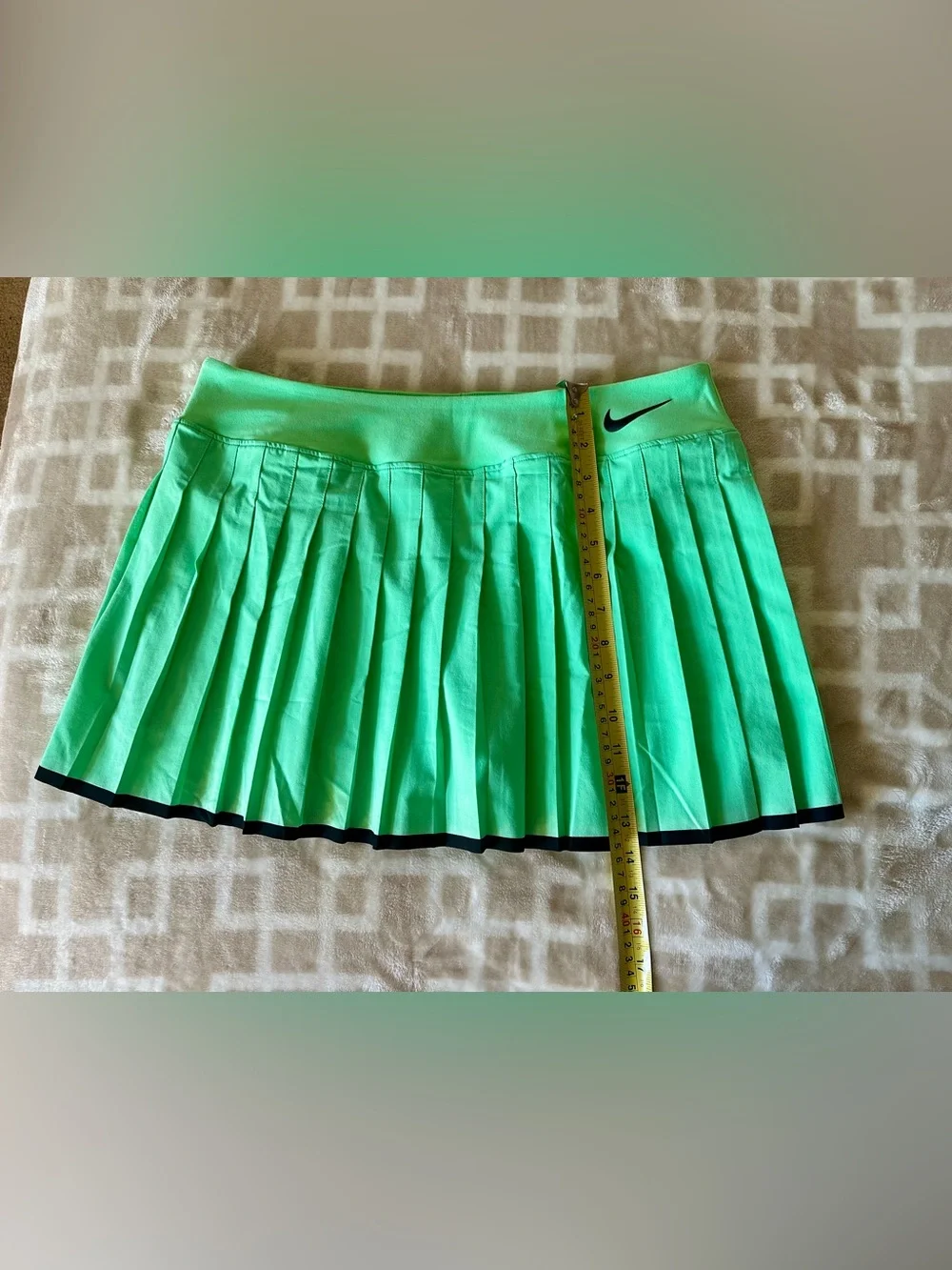 Nike Women's Vibrant Green Pleated Skater Skort with Black Hem